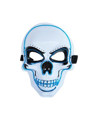Cadılar Bayramı Işıklı İskelet Maske Halloween Parti Kostüm Aksesuarı Mavi