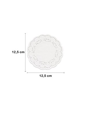 Kağıt Dantel Bardak Altlığı Beyaz 12,5 cm 500lü
