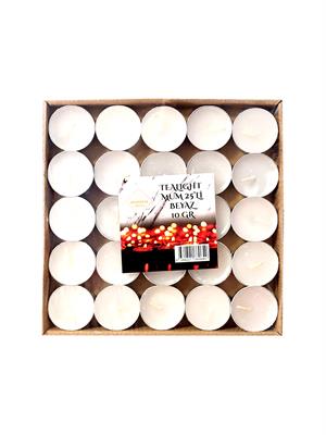Dekoratif Mum Tealight Mum 10 gr. 25li Beyaz 