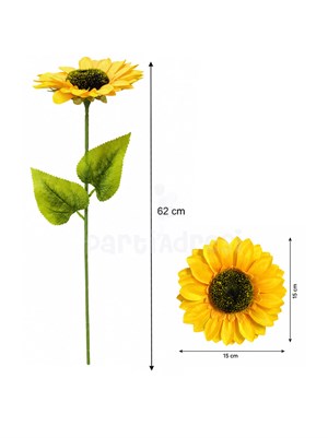 Dekoratif Yapay Ayçiçeği Dalı 62 cm – Vazo ve Masa Dekorasyon Çiçeği 