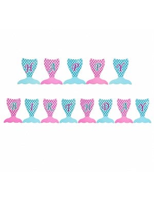 Deniz Kızı Temalı Happy Birthday Yazısı Doğum Günü Parti Süsü