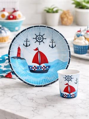 Denizci Temalı Karton Tabak Bardak Set 