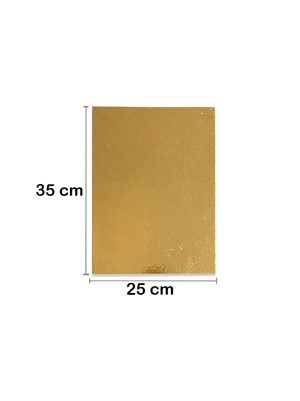 Dikdörtgen Gold Pasta Altlığı – Doğum Günü Pasta ve Tatlı Sunum Tabanı 25x35 cm