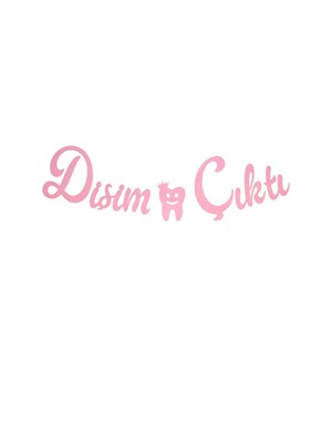 Diş Buğdayı Dişim Çıktı Yazılı Kaligrafi Banner Pembe