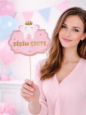 Diş Buğdayı Dişim Çıktı Yazılı Konuşma Balonu Pembe 5li