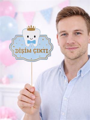 Diş Buğdayı Dişim Çıktı Yazılı Konuşma Balonu Mavi 5li