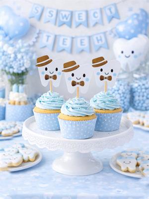 Dişim Çıktı Diş Buğdayı Temalı Kürdan Mavi 10lu