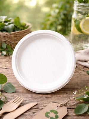 Doğa Dostu Karton Tabak  – Geri Dönüştürülebilir Parti Tabağı 22 cm 25li