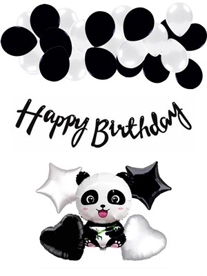 Doğum Günü Balon Seti Panda Konseptli Balon Seti