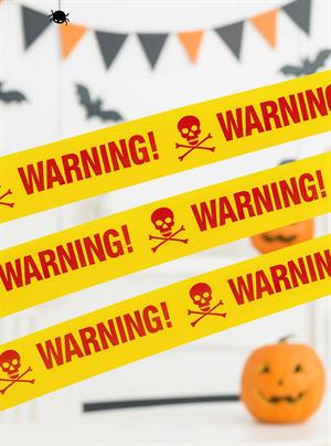 Cadılar Bayramı Uyarı Bantları Halloween Korku Bandı Parti Dekoru Kırmızı 6 mt