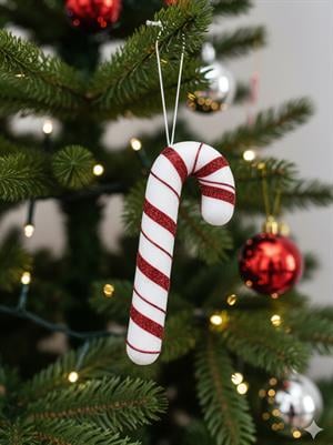 Yılbaşı Ağaç Süsü Baston Şeker Figürlü Dekoratif Süs 20 cm