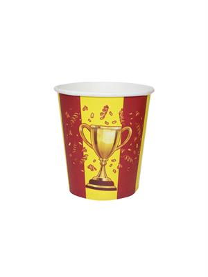 Sarı Kırmızı Taraftar Kupa Temalı Karton Tabak Bardak Set 8li