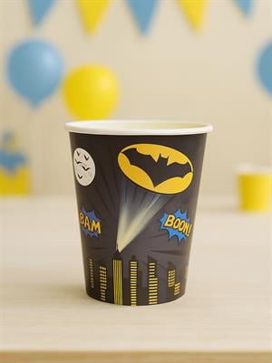 Yarasa Batman Temalı Bardak Karton Doğum Günü Bardağı 8li