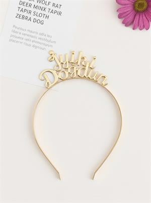 Metal İyi Ki Doğdun Taç Gold