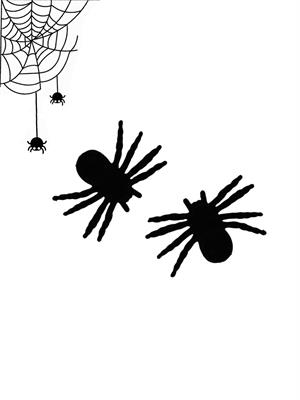 Cadılar Bayramı Flok Kaplama Örümcek Halloween Parti Dekoru Siyah 11 cm 2li