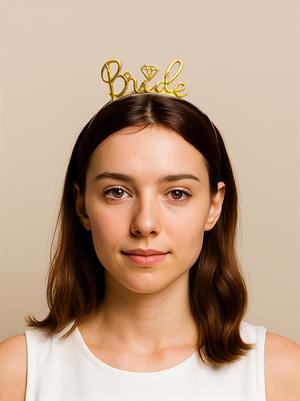 Bride Taç Bekarlığa Veda Parti Tacı Metal Gold