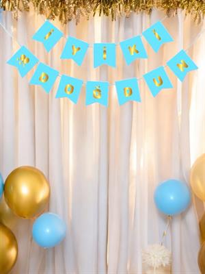 İyi Ki Doğdun Mavi-Altın Yazı