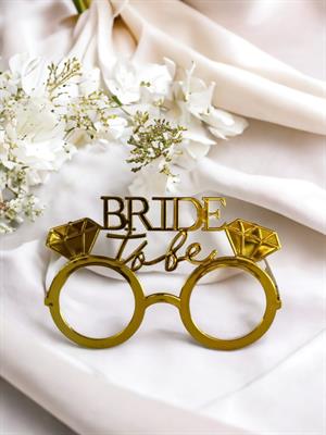 Bride to be Bekarlığa Veda Partisi Gözlüğü Tek Taşlı Bride Gözlük Altın