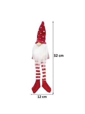 Yılbaşı Temalı Dekoratif Şişe Elbisesi – Noel Cücesi Figürlü Dekor 32 cm