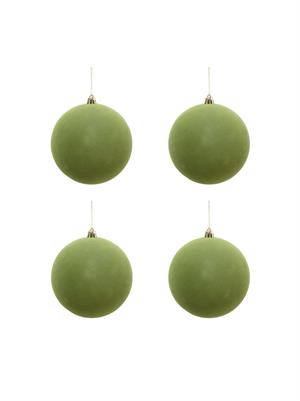 Kadife Yılbaşı Topu – Çam Ağacı Süsü Yağ Yeşili 8 cm 4lü