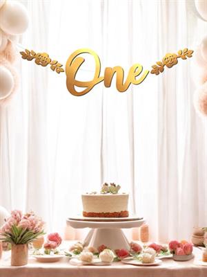 One Gold Kaligrafi Banner