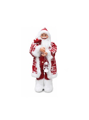 Fenerli Noel Baba Yılbaşı Dekoru 60 cm – Kırmızı Beyaz Dekoratif Yılbaşı Figürü