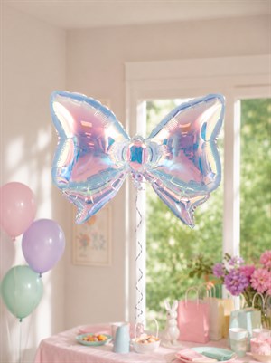 Fiyonk Şekilli Hologram Folyo Balon Parti Dekorasyonu 73 cm