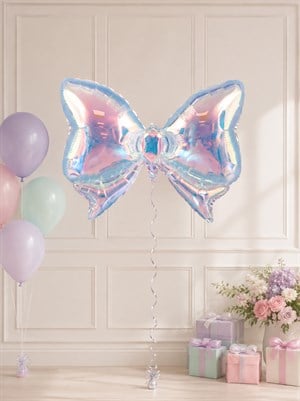 Fiyonk Şekilli Hologram Folyo Balon Parti Dekorasyonu 73 cm