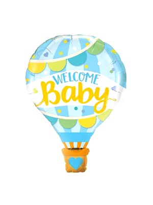 Folyo Balon Welcome Baby Erkek Bebek Babyshover Balonu  