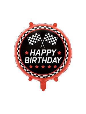 Formula Yarış Temalı Happy Birthday Folyo Balon – Doğum Günü Süsü 45 cm