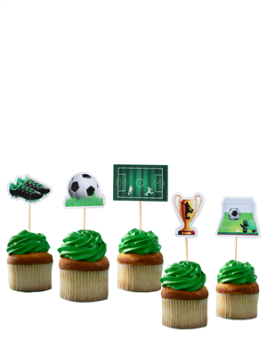 Futbol Temalı Figürlü Kürdan Pasta Süsü Cupcake Kürdanı 10lu