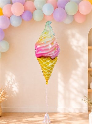 Gökkuşağı Renkli Dondurma Folyo Balon Parti Balonu 47inc 119 cm