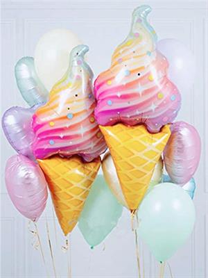 Gökkuşağı Renkli Dondurma Folyo Balon Parti Balonu 47inc 119 cm