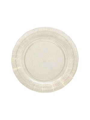 Gold Simli Şeffaf Mika Parti Tabağı – Sert Plastik Sunum Tabağı 26 cm 6lı