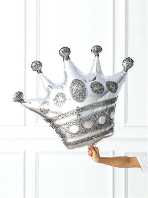 Gümüş Kral Taç Folyo Balon Doğum Günü Parti Balonu 75 cm