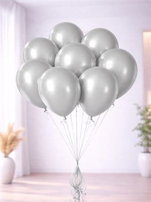 Gümüş Metalik Balon 10Lu 12