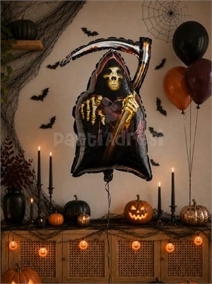 Halloween Oraklı İskelet Folyo Balon Cadılar Bayramı Parti Balonu 76 cm