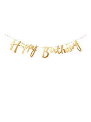Happy Birthday Kaligrafi Banner Altın