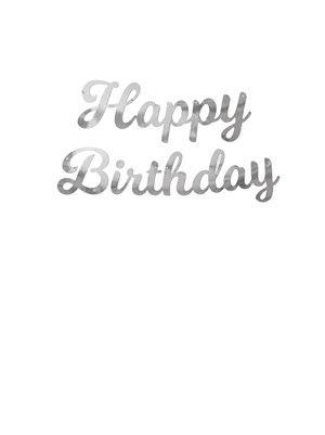 Happy Birthday Kaligrafi Banner Gümüş