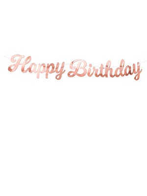 Happy Birthday Kaligrafi Banner Rose