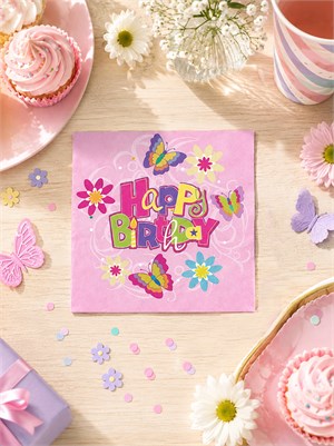 Happy Birthday Peçete Kız Çocuk Doğum Günü Peçetesi 20li