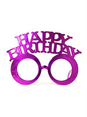 Happy Birthday Yazılı Doğum Günü Partisi Gözlüğü Fuşya