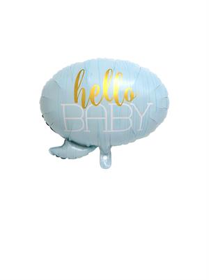 Hello Baby Folyo Balon – Baby Shower Süsü Mavi 60 cm