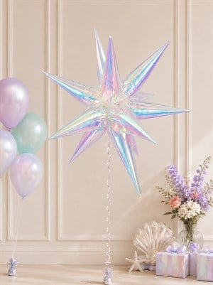 Hologram Kutup Yıldızı Folyo Balon Parti Balonu 60 cm
