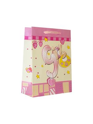 Hoş Geldin Bebek Baby Shower Girl Bebek Karton Hediye Çantası 24x18x8 Cm 