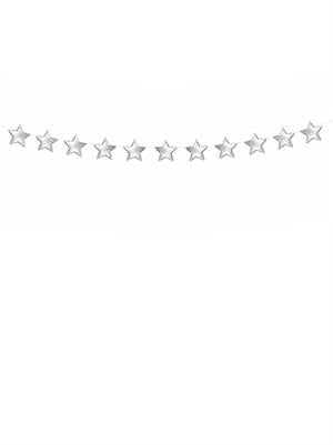 Hoşgeldin Ramazan Duvar Dekoru Yıldız Sarkıt Süs Gümüş 5 m