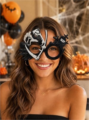 İskelet Figürlü Halloween Parti Gözlük – Cadılar Bayramı Kostüm Aksesuarı