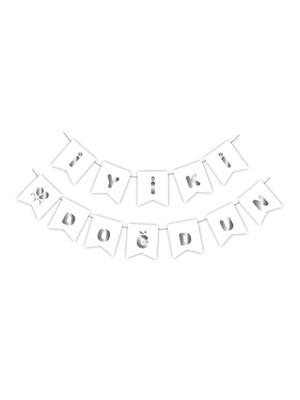 İyi Ki Doğdun Beyaz-Gümüş Yazı