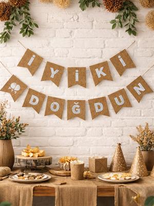 İyi Ki Doğdun Kraft-Gümüş Yazı