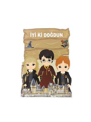İyi Ki Doğdun Panosu Harry Potter Temalı Karton Masa Üstü Dekor Seti 3lü